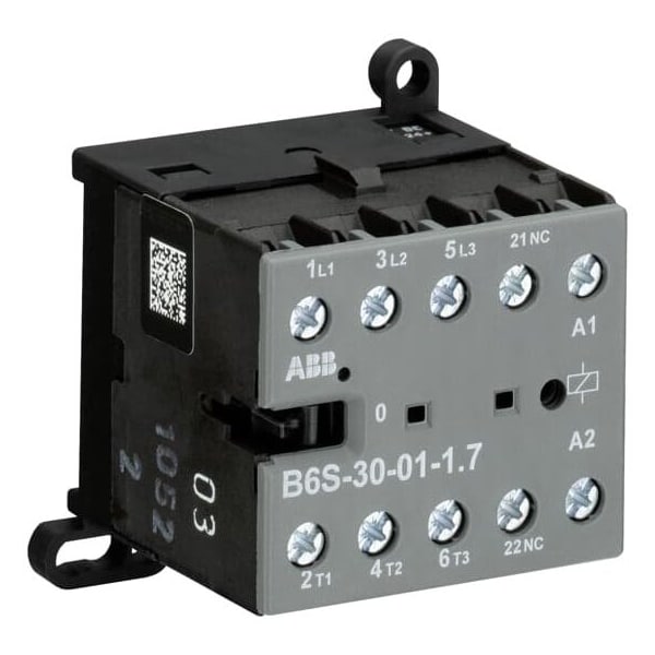 B6S-30-01-1.7, 3P MINI CONTR, 24V/1.7W, 1NC, PK 10